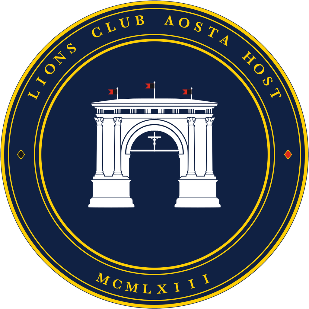 Sigillo del Lions Club Aosta Host — l'Arco d'Augusto, MCMLXIII